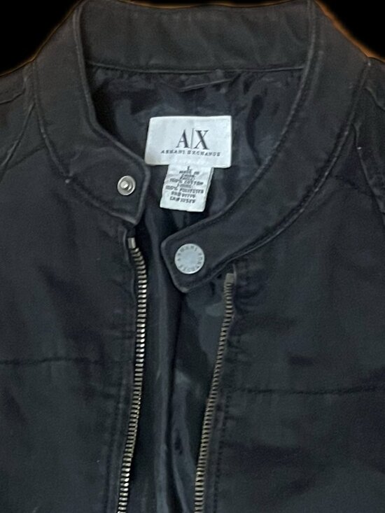 A/X Armani Exchange Black Moto Style Jacket Mens Sz Large - Picture 4 of 8
